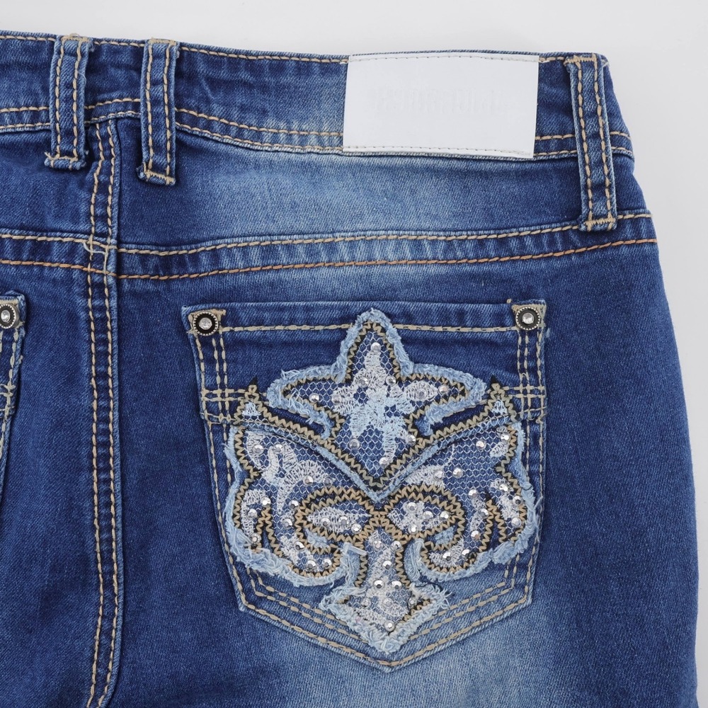 Hydraulic Lola Distressed Ankle Skinny Jeans Blue Sleeveless Women 9